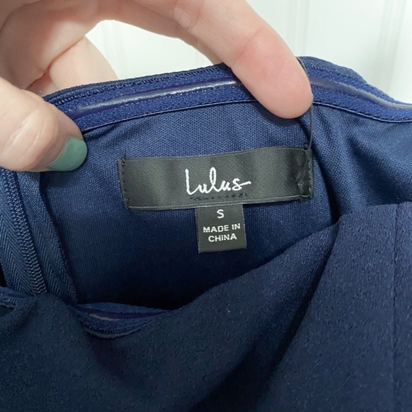 Lulus Spoil Yourself Navy Blue Cutout Strapless Bodycon Mini Dress Size Small - Picture 4 of 5